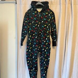Tipsy Elves Adult Holiday Onesie, Colorful Lights